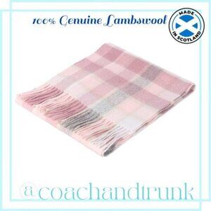 Scarf 100% Lambswool Hypoallergenic Pinks & Greys Fringe Scottish Import NWT